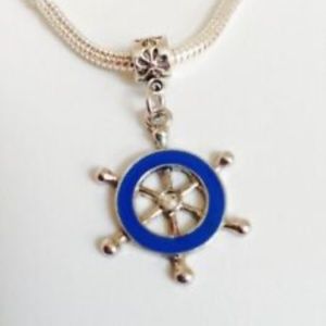 “Boat Steering Wheel” Dangling Charm Bead For European Style Charm Bracelets